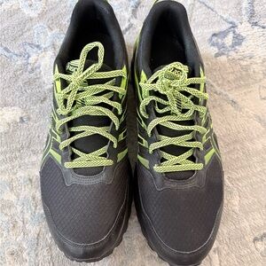 ASICS Men's Black with Neon Green Athletic Shoes